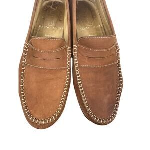 vintage Bruno Magli cognac/brown suede penny loafers driving mocs loafers Size 8